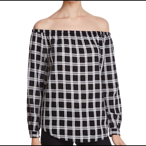 Rag and Bone Plaid Off The Shoulder Shirt Plaid S - Picture 1 of 9